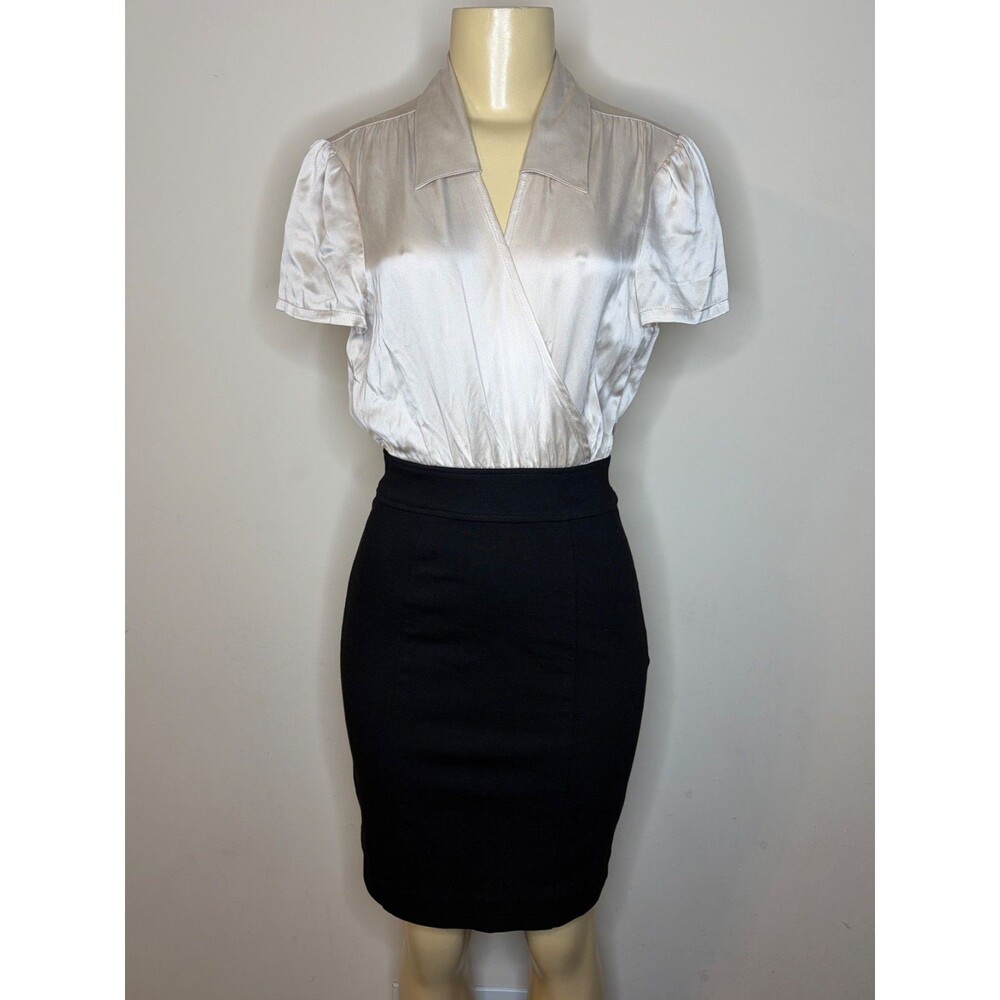 Three Dots Women's Silk And Ponte Dress Size S